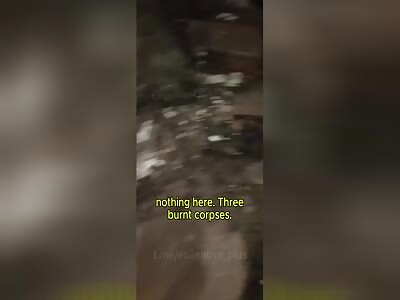 A russian discovered a basement where his comrades had been burned.