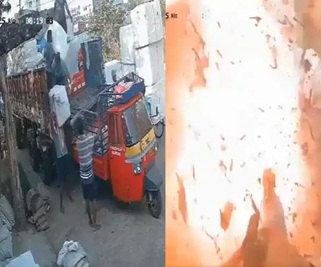 Five Workers Injured in Massive Fireworks Explosion While Unloading In Kakinada City