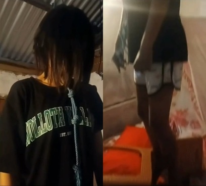 Depressed Skinny Chick Suicide by Hanging