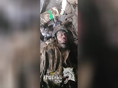 Russian soldier shows captured Ukrainian position