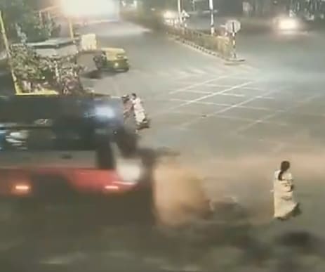 Woman Double Tapped By KSRTC Bus