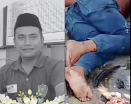 Two Indonesian on motorcycle crashed dead by out of control truck 