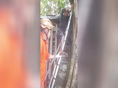 thief studded with trident in leg spear