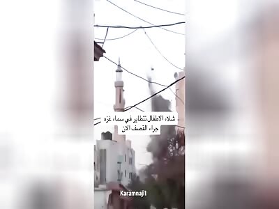 Bodies of victims scattered in the air due to Israeli bombs