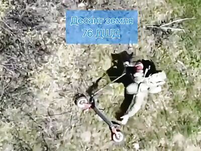 Russian attempted to remove his electric scooter from barbed wire 