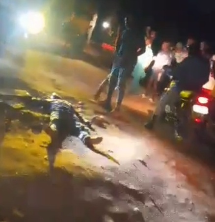 Motorcycle Thief Stoned, Ran Over And Set On Fire