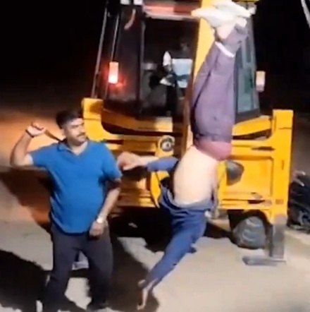 Man Hung Upside Down From Earthmover, Thrashed Over Suspicion Of Cement Theft in Rajasthan
