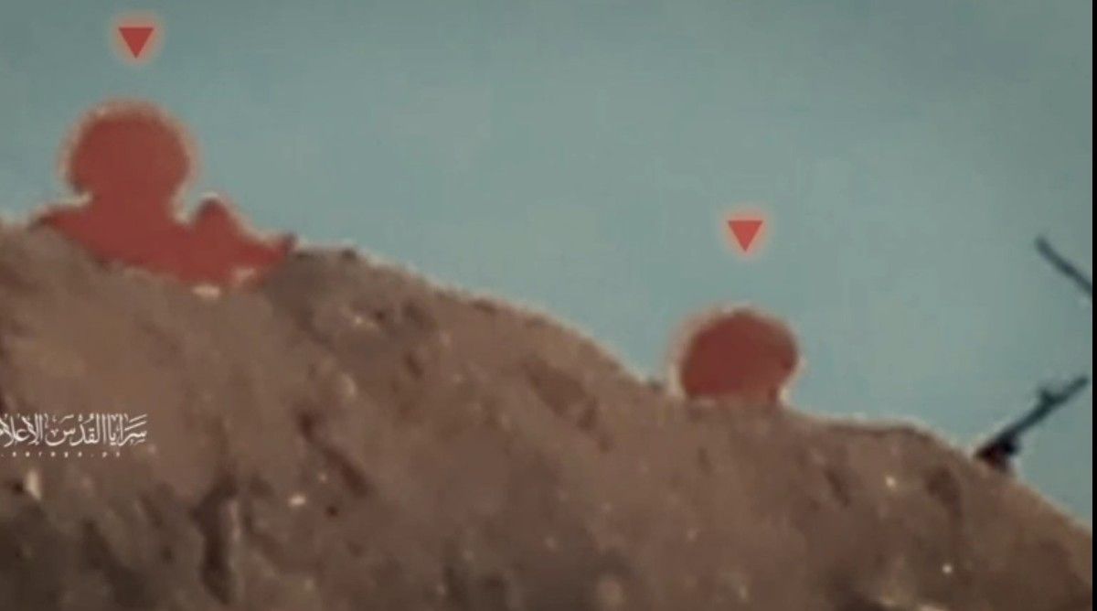 Hamas sniper shoots an Israeli soldier in the head.