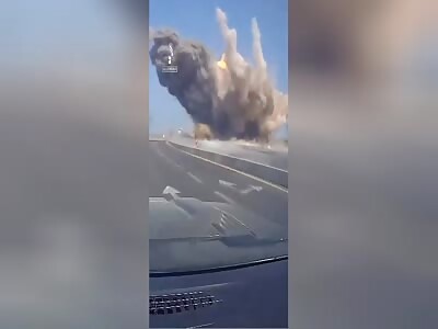 Dashcam footage Iranian missile captured in Israel