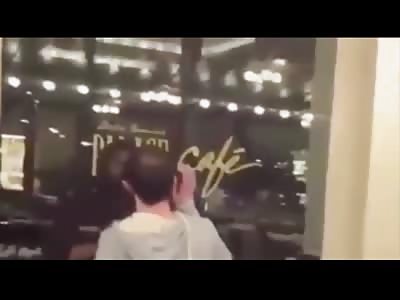 Bouncer breaks a drunks face