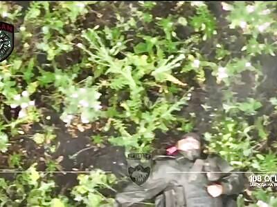 Drone drops candy to Russians.