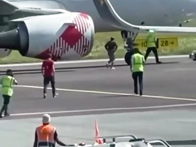Dude Jumps Into Jet Engine