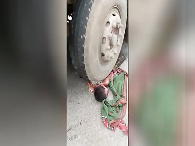 Young man was crushed by a truck terribly 