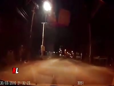 Motorcyclist against train