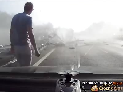 BLOWN OUT TIRE CAUSES WRECK