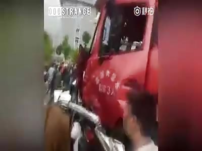 Three in hospital after petrol tanker crushes car