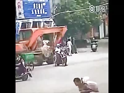 Rider gets killed by excavator