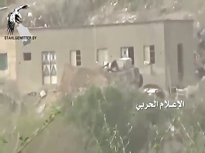 Armored vehicle takes hit