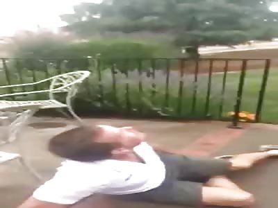 LIGHTNING STRIKE KNOCKS DOWN DAD