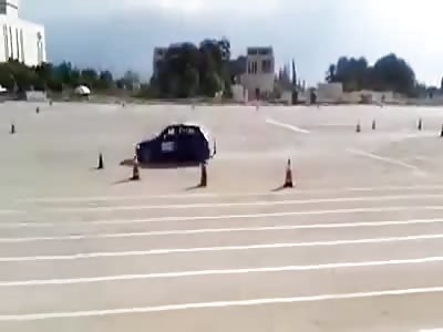 Shocking moment man hit by rally car