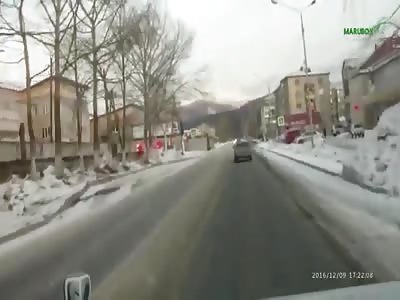 Dog dragged girl on the road