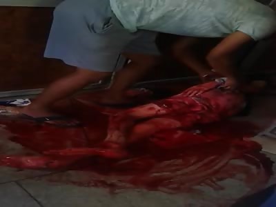 man drowns in his own blood after machete attack