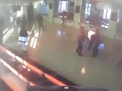 angry man set fire to the head of his wife