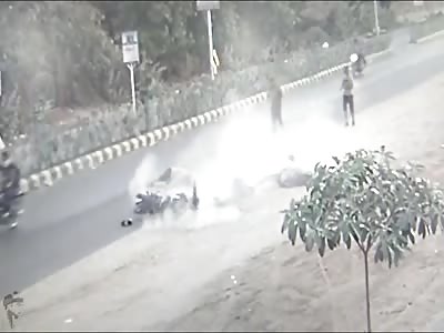 Guy gets hit by motorcycle