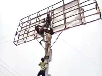 Desperate Romeo Causes Chaos By Climbing Ad Scaffold