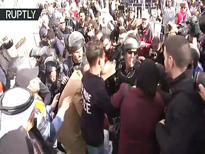 DISTURBING: Palestinian woman punched by Israeli soldier as clashes in West Bank continue