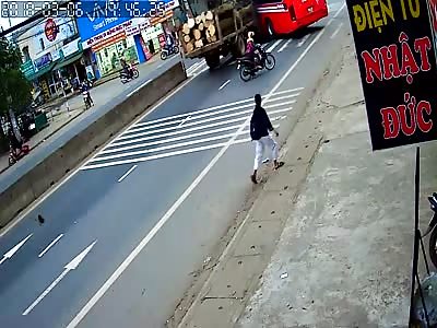 Truck Crashes into Bus