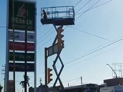 Man burned after receiving electric shock