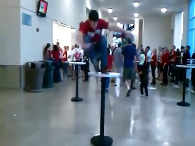 Guy makes a bad first impression on his college campus.