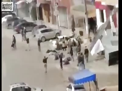 isis solider get line up and killed