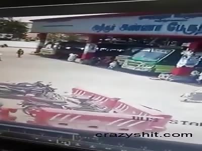 DISTRACTED LADY GETS CRUSHED BY BUS