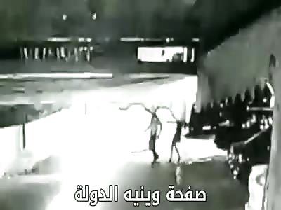 hard beating of man passing on his motorcycle