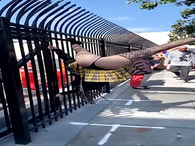 crazy stripper in the street