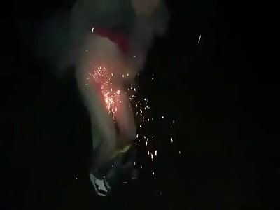 man tied up to the tree tortured by russian slut