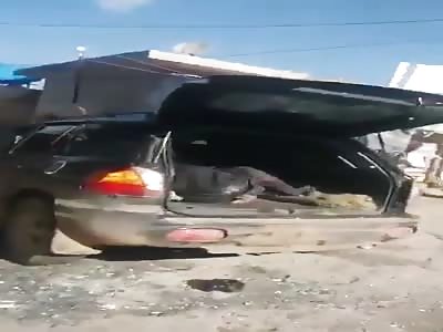 many dead and shattered body after Syrian regime air strikes