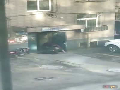 Chinese man take care of his old father