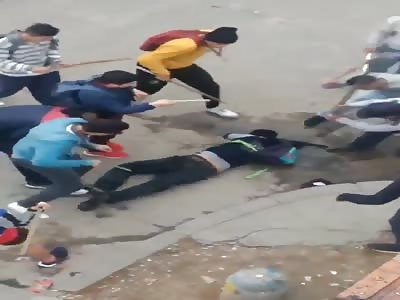 Guy Viciously Beaten by Rival Gang