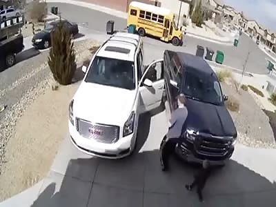 [USA] - Forgot to put car in park, rolled back and hit a bus.