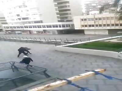 Drunk Russian girl gets hard beating from police 