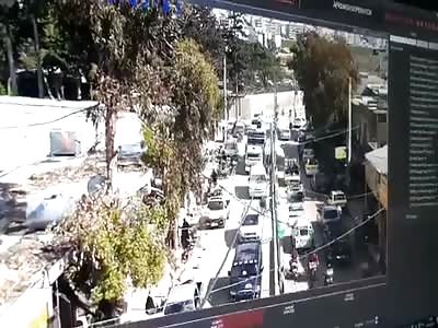 The moment of the bombing in Afrin Syria 