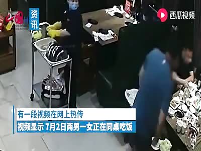 Angry man brutally slap woman and beat her husband for no reason 