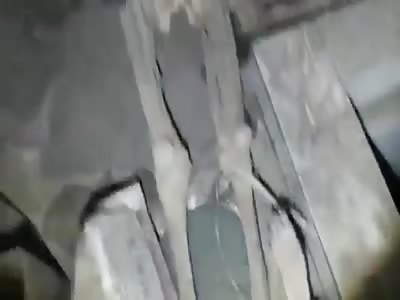 Chinese man walk into abandoned hospital filming human bones in morgue