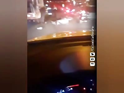 Shocking accident motorcyclist crashed under big truck 