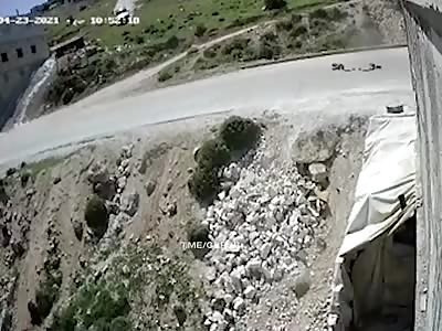 Taking short cut down from the mountain 