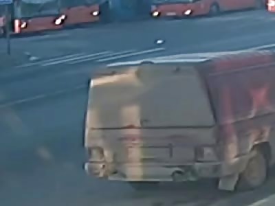 Bus driver crushed dead by the same bus he had been driving.