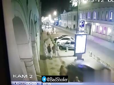 Uber driver lose control of his car crushing four pedestrian 